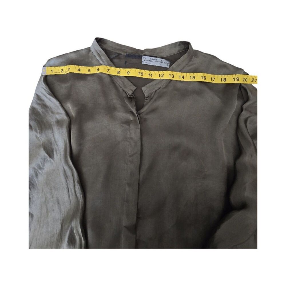 NWT Haider Ackermann Khaki Washed Satin Oversized US 8 Shirt FR 40 Maxfield - Picture 12 of 15